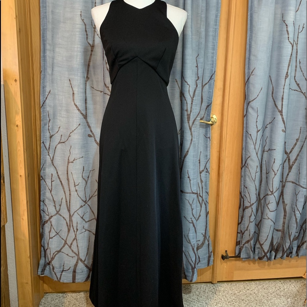 C.M. Coventry Vtg 7/8 Black Grecian maxi d…